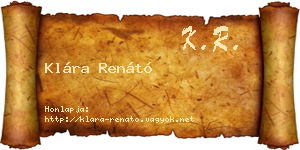Klára Renátó névjegykártya